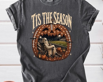 Tis The Season ShirtComfort Colors, Ghost Football Game Day T-Shirt, Spooky Season Tee, Halloween Gift
