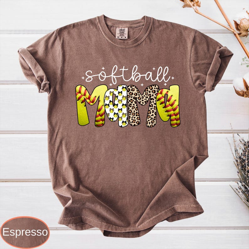 Comfort Colors Softball Mama Shirt: Leopard Coquette Game Day Tee image 16