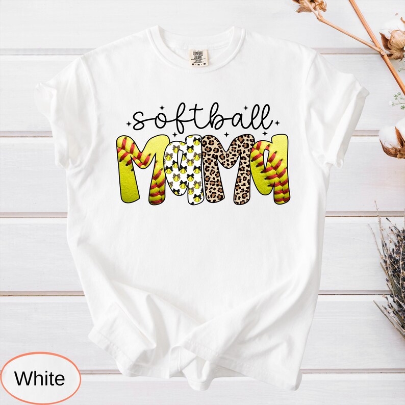Comfort Colors Softball Mama Shirt: Leopard Coquette Game Day Tee image 17