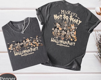 Mickey's Not So Scary Halloween Party Comfort Colors, Retro Skeleton Friends Tee, Spooky Season