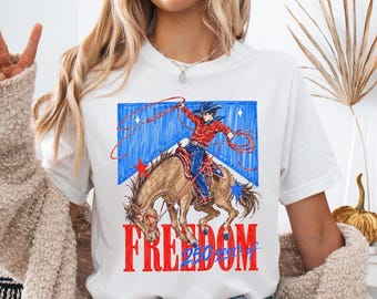 America 250th Anniversary Shirt - Patriotic Cowboy Rodeo T-Shirt, 4th of July Freedom Tee 1776-2026