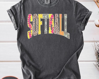 Comfort Colors Softball T-Shirt: Vintage Cotton Graphic Tee