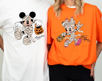 Mickey Minnie Mummy T-Shirt, Disney Friends Halloween Pumpkin Shirt, Spooky Season Shirt, Disneyland Ghost
