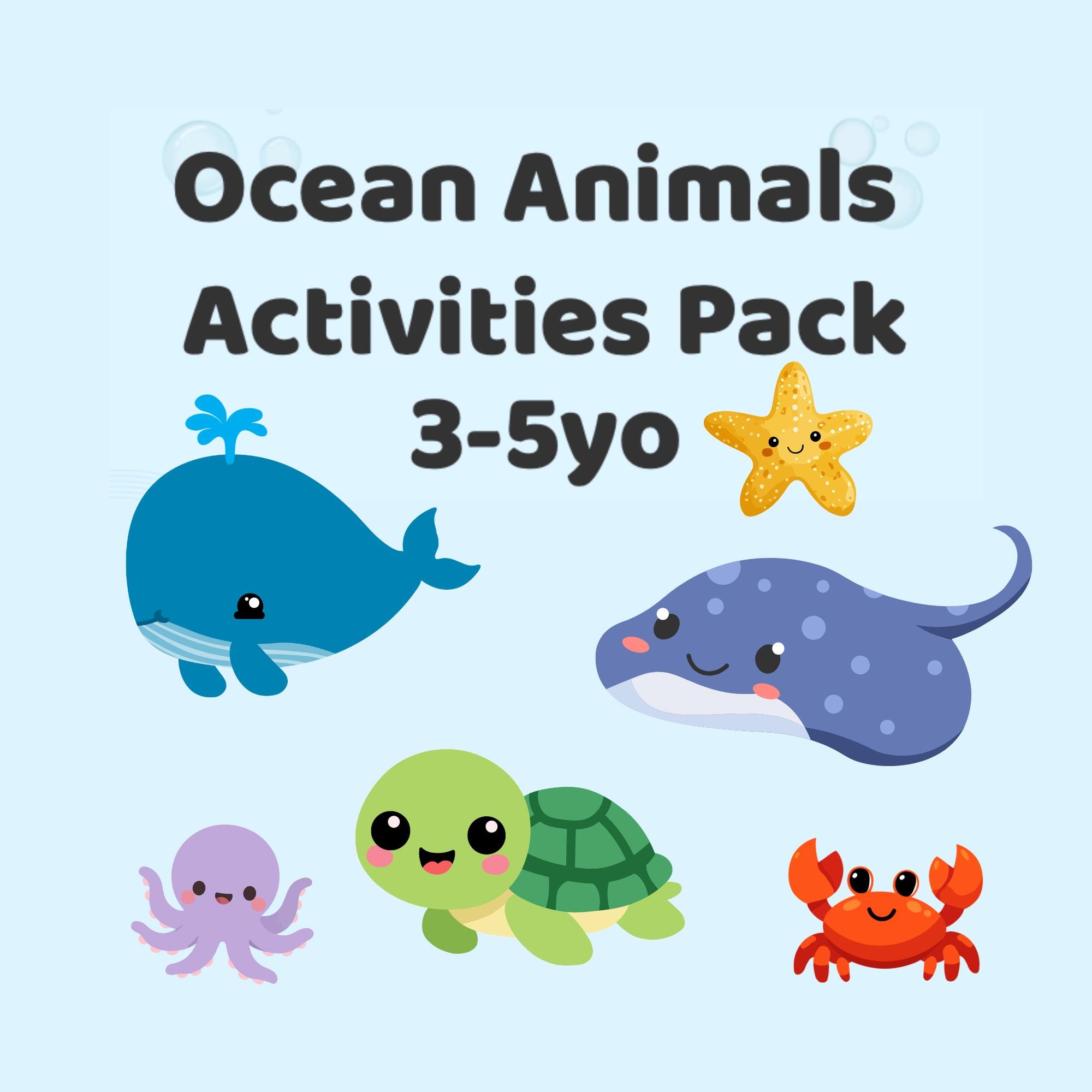 Ocean Animals Activity Book | Printable Preschool Worksheets | Toddler ...