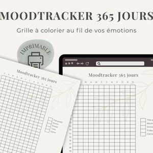 365-Day Mood Tracker - Coloring Grid | Daily Mood Tracker | Printable PDF File | Studio Orias