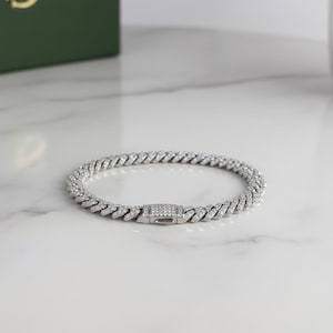 Moissanite Cuban Bracelet – Iced Out VVS Sterling Silver Jewelry