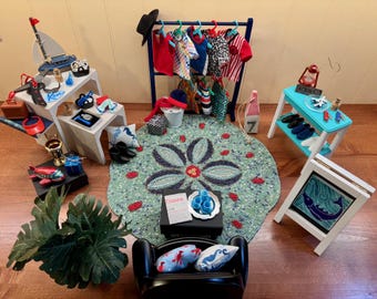 Men's Clothing Store Shop 11.5 Fashion Doll  Size Furniture Dollhouse Custom Display Set Diorama OOAK 1:6