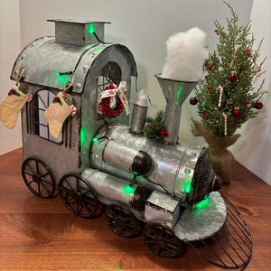 Christmas Train Vignette 11.5 Fashion Doll Size Furniture Dollhouse Custom Display Set Diorama OOAK 1:6
