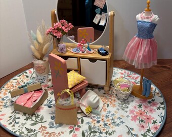 Date Night Vanity Vignette 11.5 Fashion Doll Furniture Dollhouse Diorama 1:6