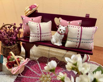 Bee & Benches Patio Vignette Garden 11.5 Fashion Doll  Size Furniture Dollhouse Custom Display Set Diorama OOAK 1:6