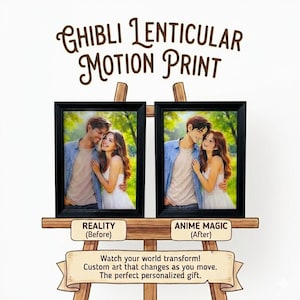 Custom Ghibli Lenticular Photo Print – Personalized Anime Art