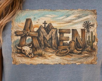 AMEN Western PNG | Faith Cowgirl Shirt | Cowgirl Christian | Western Faith | Western Cross png | Cowgirl Christian | Cowboy Graphics