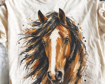 Brushstroke Horse PNG | Western Horse PNG | Rustic Horse Png | Cowgirl Western PNG | Everyday Designs | Western Graphics | Horse Graphics