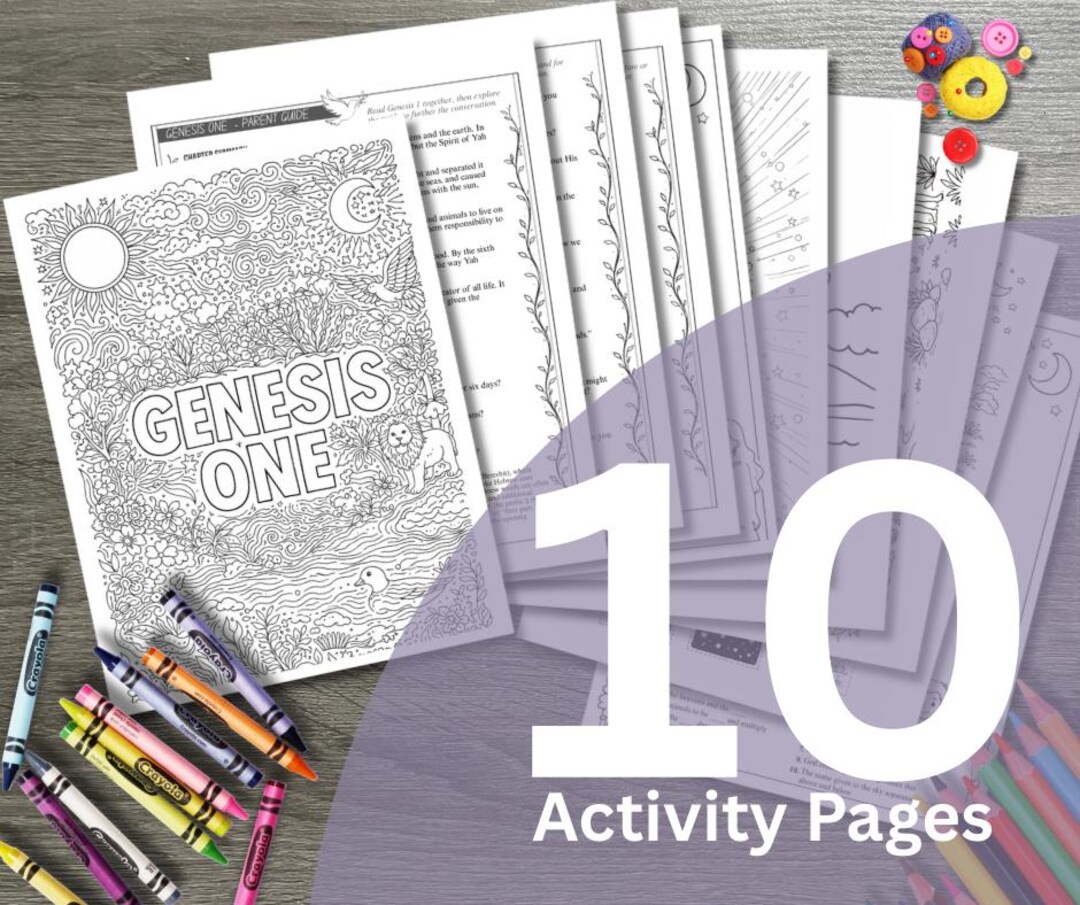 Genesis 1 Bible Activity Pack Printable | Creation Worksheets for Kids ...