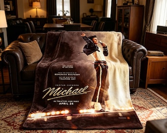 MJ Concert Blanket Soft Throw, Black & White Art Throw, Music Lover Gift