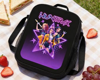 Huntrix Kpop Insulated Lunch Bag, Demon Hunters Fandom Travel Lunch Tote - Gift for Teens