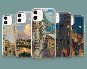 Funda de teléfono con diseño de ciudad vintage para iPhone 17, 17Pro, 16, 15, 14, 13, 12, Samsung S26, S25, S24, S23, S22, A16, Pixel 10, 9