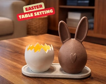 Portacandele per la tavola di Pasqua, decorazione con coniglietto primaverile, portacandele stampato in 3D, centrotavola pasquale, regalo per la casa, prodotto in Germania