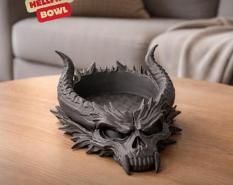 Hellfire Bowl Gothic Decor EDC Organizer Key Storage Entryway Tray 3D Printed PLA Home Decor Dark Aesthetic Desk Accessories Gift
