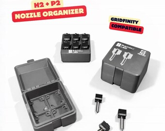 Organizador de caja de boquillas para hotend BambuLab P2 H2 Gridfinity, almacenamiento impreso en 3D, accesorios para impresora, soporte de herramientas, fabricado en Alemania, PLA, escritorio