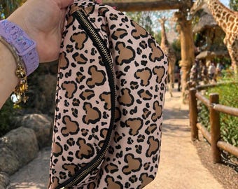 Leopard Print Fanny Pack, Animal Print Crossbody Bag, Cute Waist Bag for Women, Travel Bum Bag, Safari Style Bag, Park Outfit