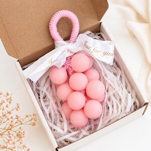 Pink Grape Soap Gift Set – Handmade Aesthetic Spa Gift for Mom, Cute Bath Soap, Unique Self Care Gift Box, Small Gift Idea