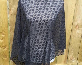 Black Lace Poncho, Beach Cover Up, Multi-Wear