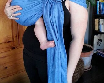 Blue Tussah Silk Baby Carrier, Ring Sling