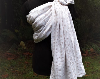 Soft double gauze Ring Sling Baby Carrier, Dainty Butterflies