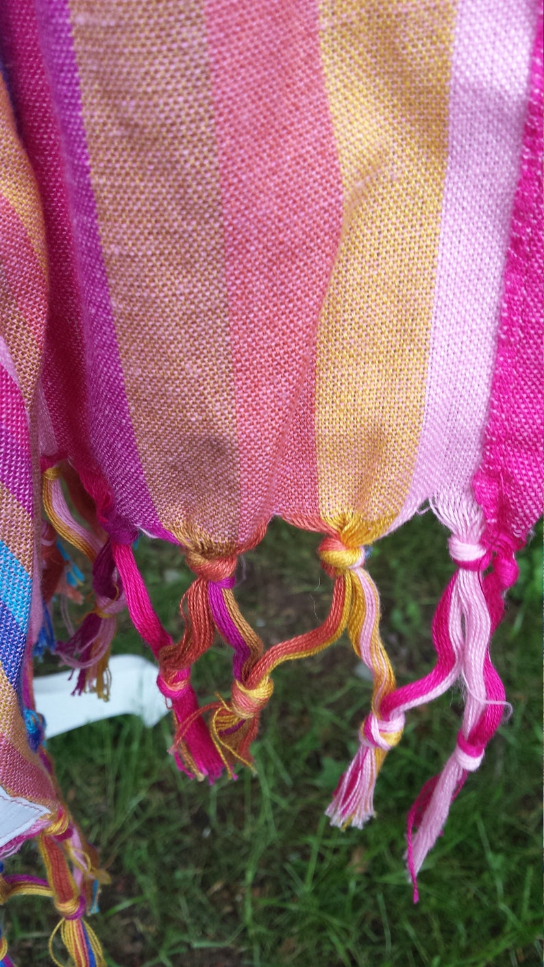 sale sale pink with stripes long Guatemalan handwoven cotton Ellaroo wrap conversion ring sling baby carrier