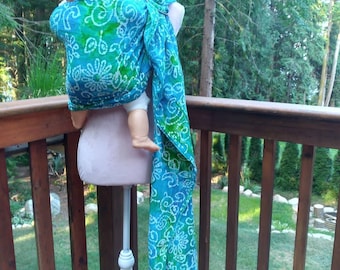 Batik gauze baby wrap, size 6, limited edition, lightweight baby carrier, breezy soft breathable baby carrier, sale
