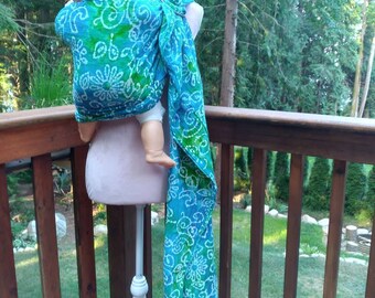 Batik Gauze Cotton Baby Wrap, Size 6, hot weather baby wearing