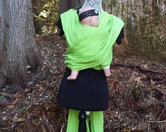Green Apple Cotton Woven Baby Wrap Carrier, Lightweight Breathable Fabric