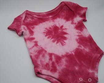 Pink Tie Dyed Baby Onesie: Soft Cotton, 6 Month Size