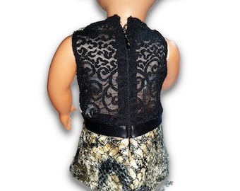 Faux Snake  w/lace back Top & Leggings Outfit 18" Doll Clothes [41919B]