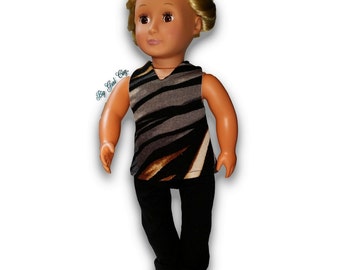 Animal Stripes Sweater Top & Leggings Outfit 18" Doll Clothes [41919C]