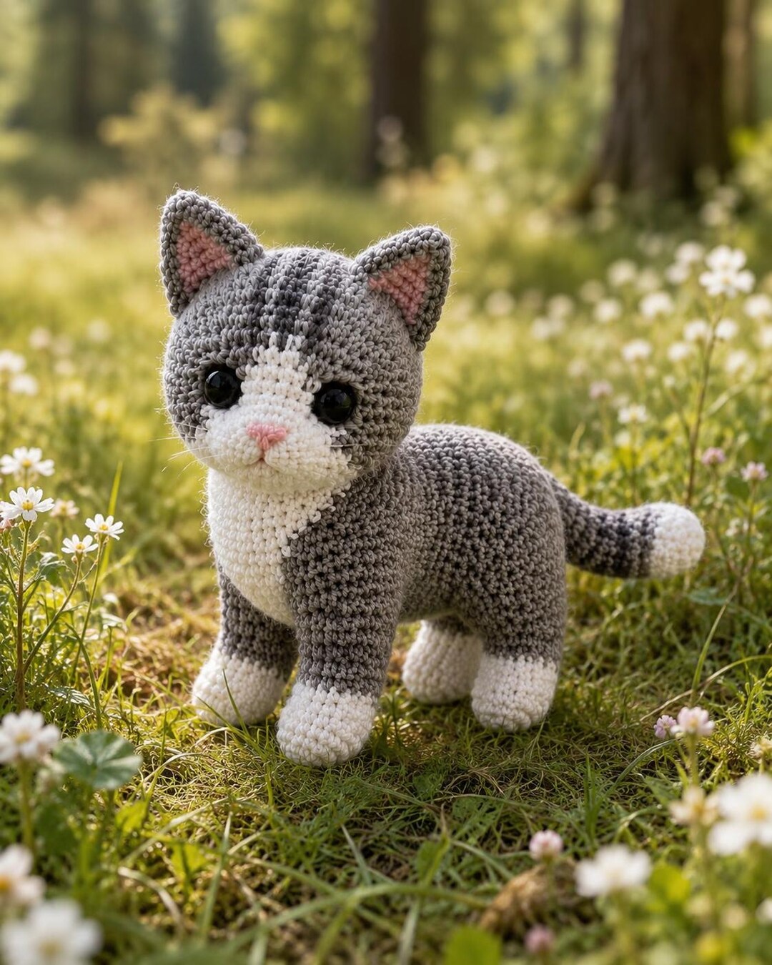 Grey Tabby Cat Crochet Pattern PDF • Realistic Kitten Amigurumi ...