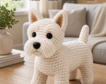 Westie Crochet Pattern PDF • Realistic West Highland Terrier Amigurumi • Cute Dog Plush Pattern