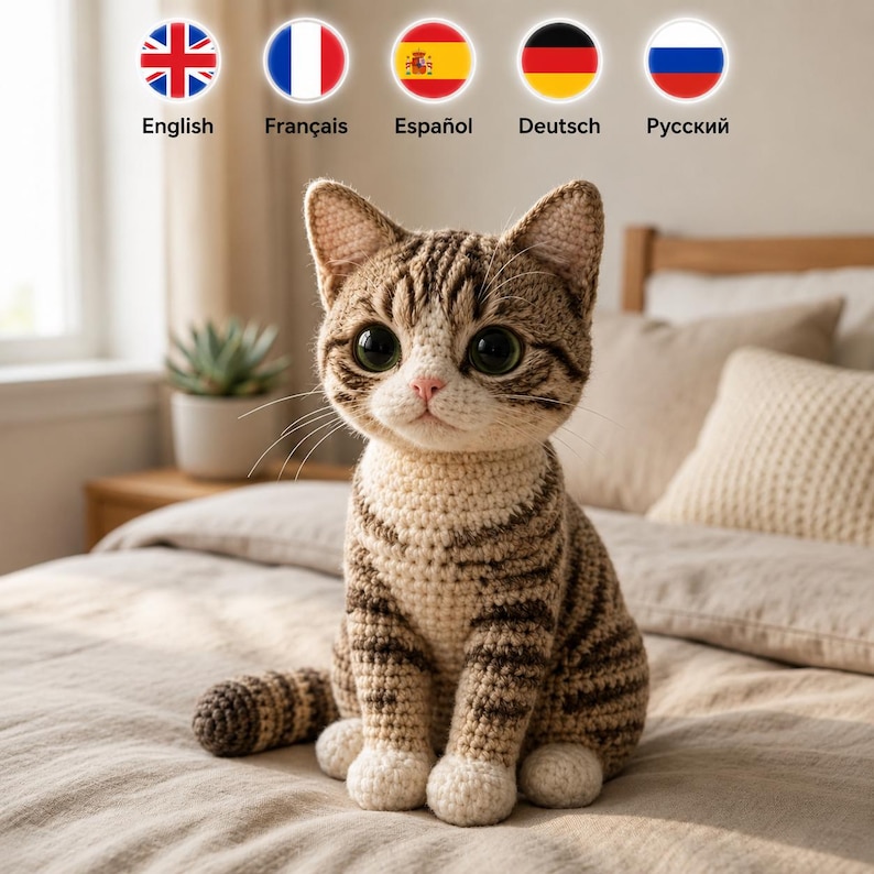Realistic Tabby Cat Amigurumi Crochet Pattern PDF • Kitten Plush Tutorial (Digital Download) image 1