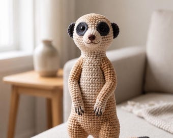 Meerkat haakpatroon PDF • Realistische dieren Amigurumi-tutorial • Schattig Meerkat-pluchepatroon