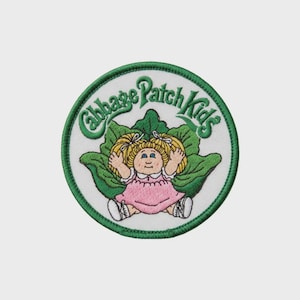 Cabbage Patch Kids Round Embroidered Patch – Vintage Cartoon Iron On Applique