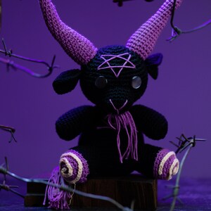 Baphomet Plush Toy, Gothic Stuffed Animal, Occult Decor, Dark Aesthetic Gift, Violet Handmade Fantasy Creature, Unique Alternative Plush
