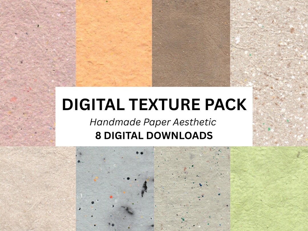 Handmade Paper Texture Pack – 8 Printable Digital Paper Textures for ...