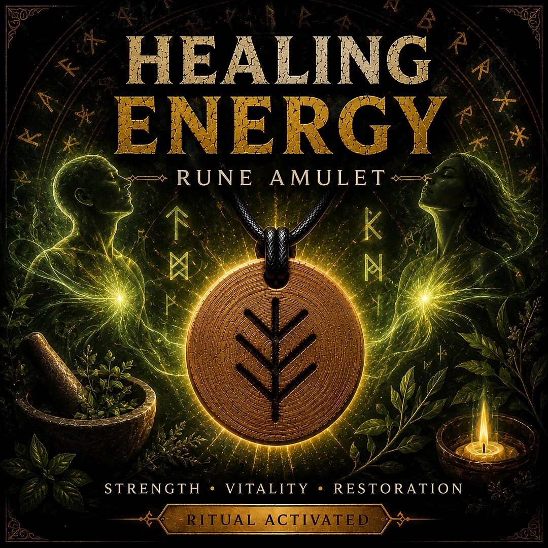 Energy Rune Guard Healing Energy Rune Amulet, Vitality Talisman, Spiritual Healing Charm ...
