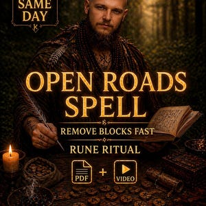 Road Opener Spell, Remove Blocks Fast, Open Paths, Rune Ritual, Energy Cleanse, Good Luck Spell, Norse Runes