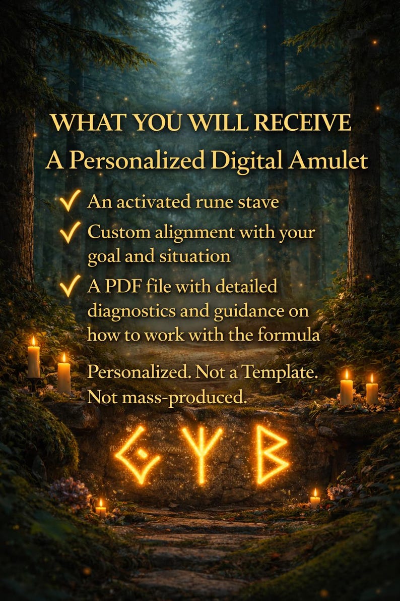 Wealth Rune Stave Personalized Elder Futhark Money Formula Career ...