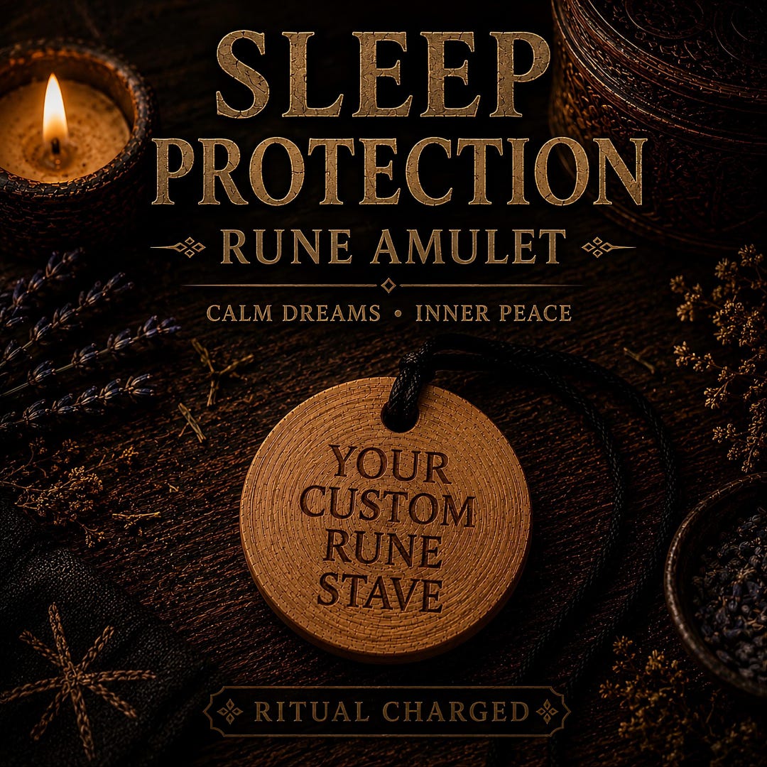 Protection Runes For Sleep Rune Amulet for Sleep Protection, Personalized Calm Dreams Talisman ...