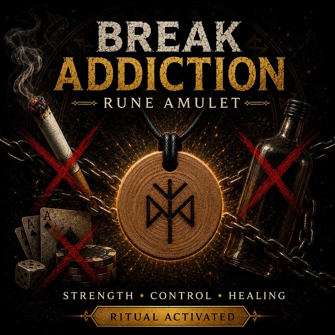 Break Addiction Rune Amulet, Sobriety Talisman, Smoking Alcohol ...