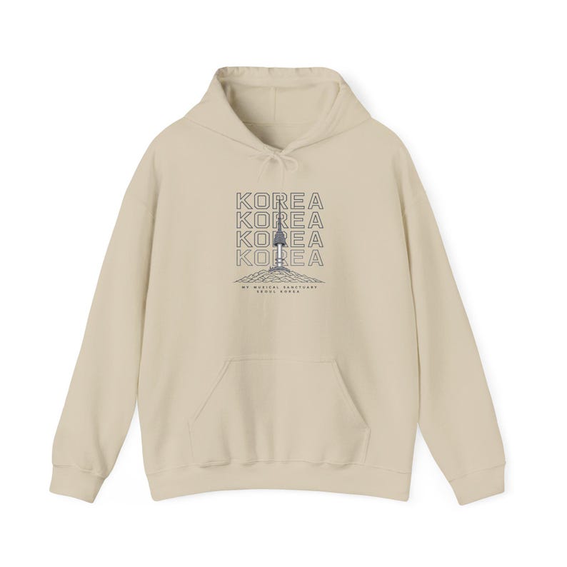 Korea Hoodie | Seoul Namsan Tower Minimal Hoodie | BTS Fan Gift | Aesthetic Korean Streetwear Pullover Sweatshirt | K-pop K-drama Fan Gift image 3
