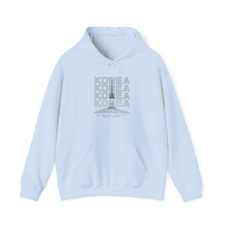 Korea Hoodie | Seoul Namsan Tower Minimal Hoodie | BTS Fan Gift | Aesthetic Korean Streetwear Pullover Sweatshirt | K-pop K-drama Fan Gift image 4